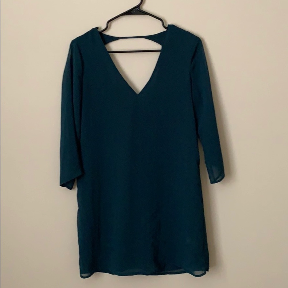 Slim teal/green shift dress